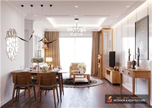 Thiết kế nội thất căn hộ bằng gỗ tự nhiên