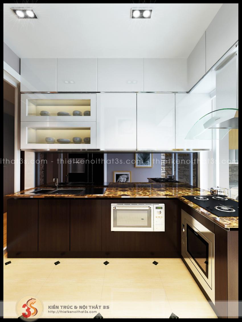 Tủ bếp bằng gỗ tự nhiên