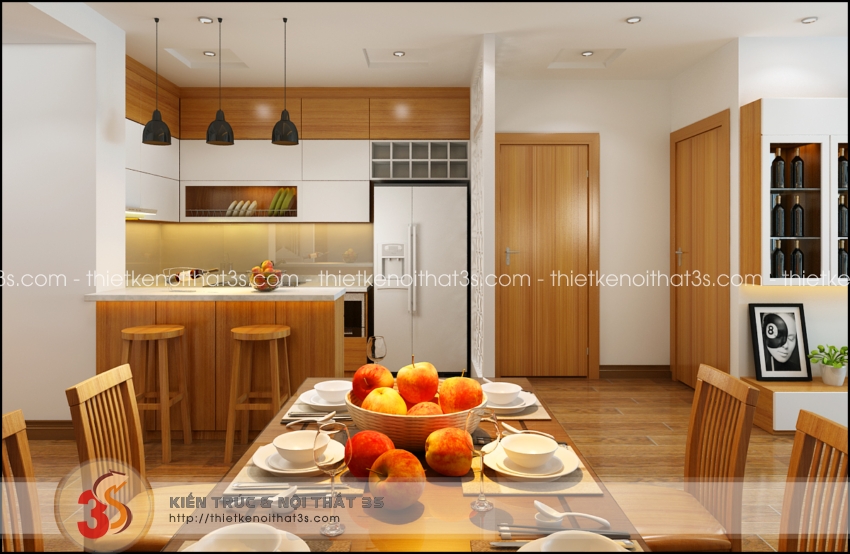 Phong bếp nhỏ gọn, hiện đại